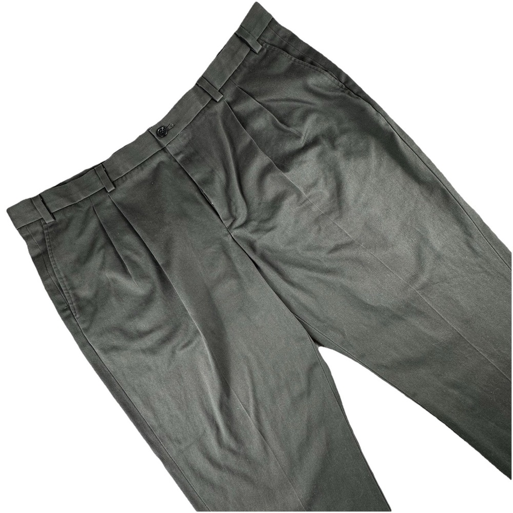 Eddie Bauer Slacks Mens‎ 44x32 Green Dress Pants Classic Chino Pleated